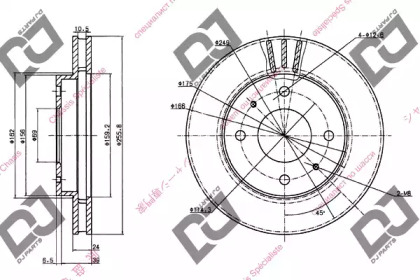 Тормозной диск DJ PARTS BD1245